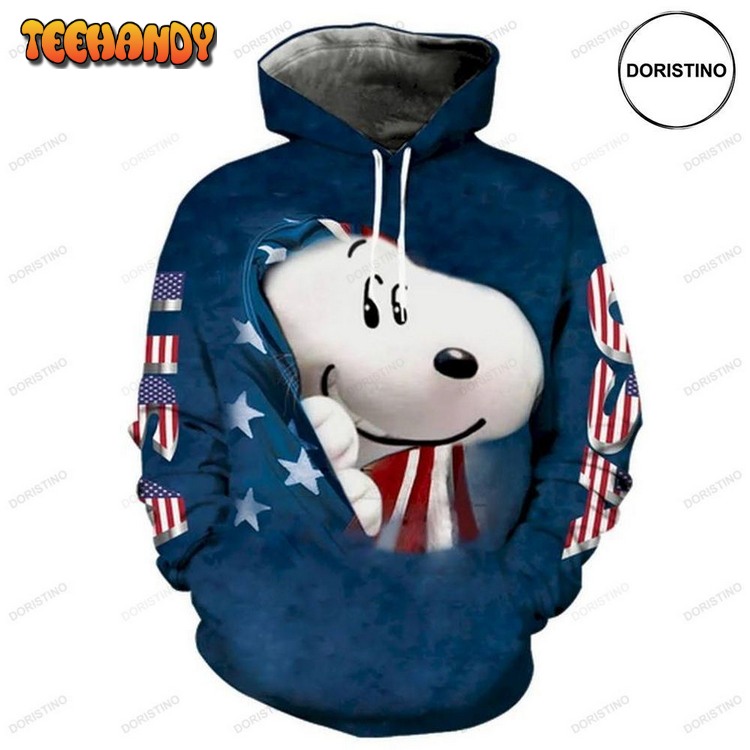 American Flag Snoopy Full Limited Edition Pullover 3D Hoodie