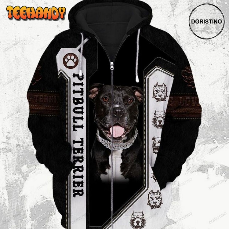 American Pitbull Terrier Dog All Over Print Pullover 3D Hoodie