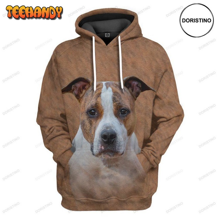 American Staffordshire Terrier Dog Ed Awesome Pullover 3D Hoodie