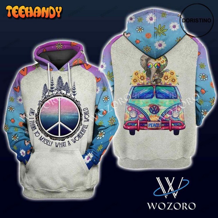 And I Think To Myself What A Wonderful World Elephant Pullover 3D Hoodie