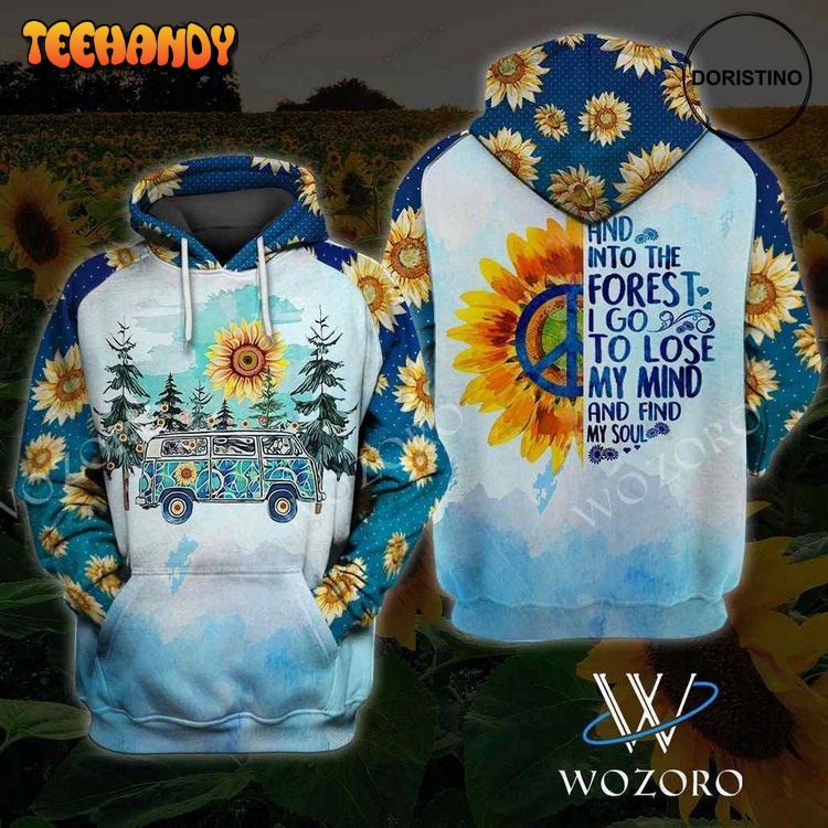 And Into The Forest I Go Car Sunflower Pullover 3D Hoodie