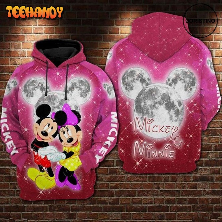 And Minnie Under The Bright Moon Awesome Pullover 3D Hoodie