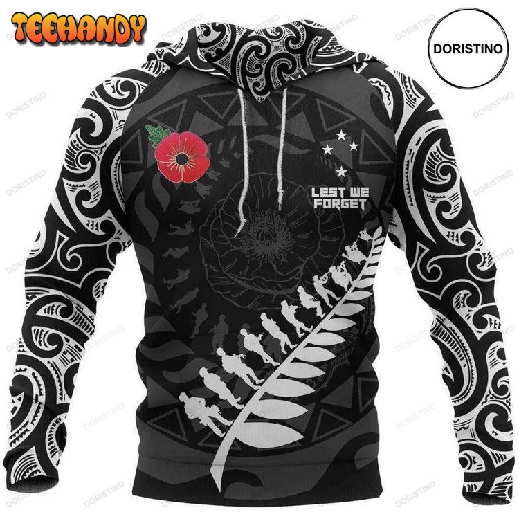 Anzac Tattoo New Zealand Limited Edition Pullover 3D Hoodie