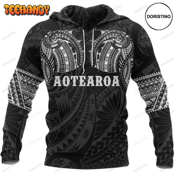 Aotearoa Maori Tattoo White D Awesome Pullover 3D Hoodie