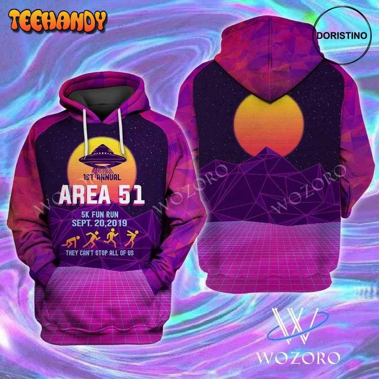 Area 51 Fun Run Alien Awesome Pullover 3D Hoodie