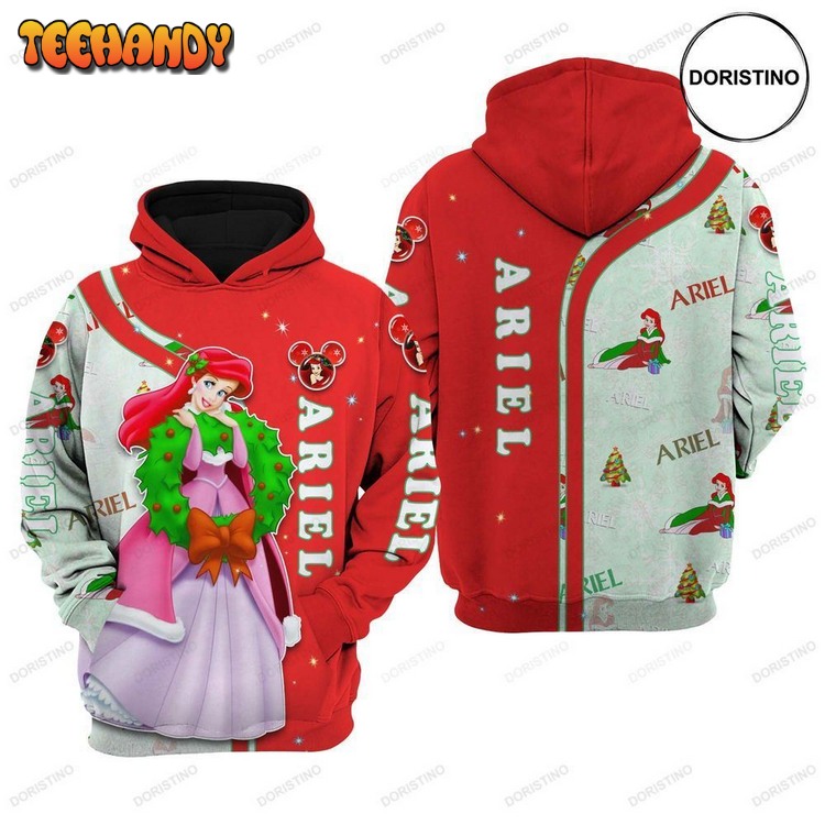 Ariel Red Christmas Awesome Pullover 3D Hoodie