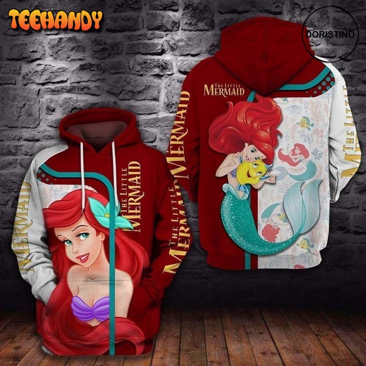 Ariel The Little Mermaid With Love Awesome Pullover 3D Hoodie