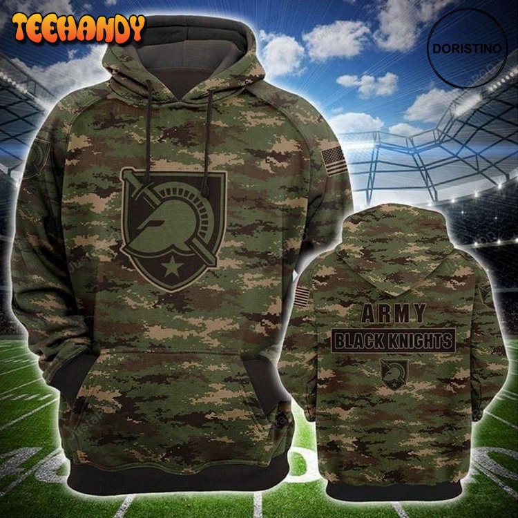 Army Black Knights Camouflage Pattern Pullover 3D Hoodie