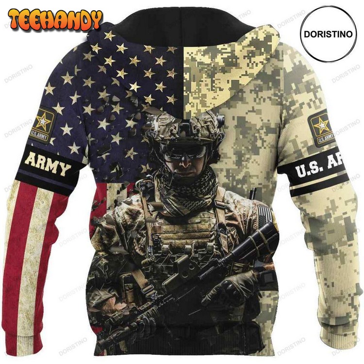 Army Personalized Name Awesome Pullover 3D Hoodie