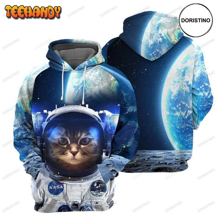 Astronaut Cat Awesome Pullover 3D Hoodie
