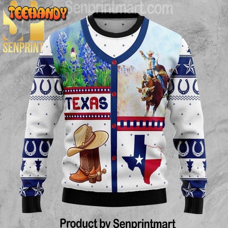 Awesome Texas Wool Blend Ugly Knit Christmas Sweater