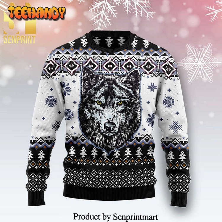Awesome Wolf Knitted Ugly Christmas Sweater