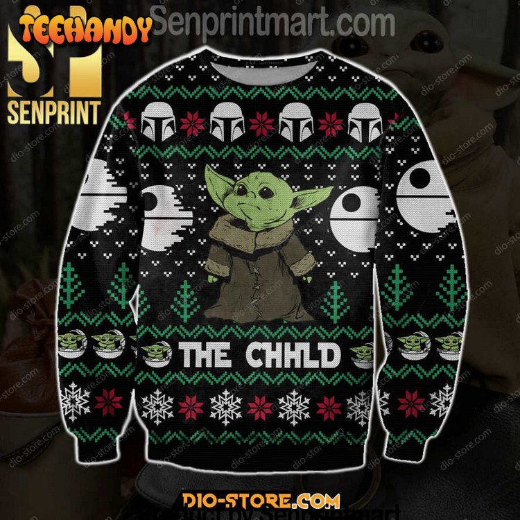 Baby Yoda Gift Ideas Pattern Ugly Wool Sweater