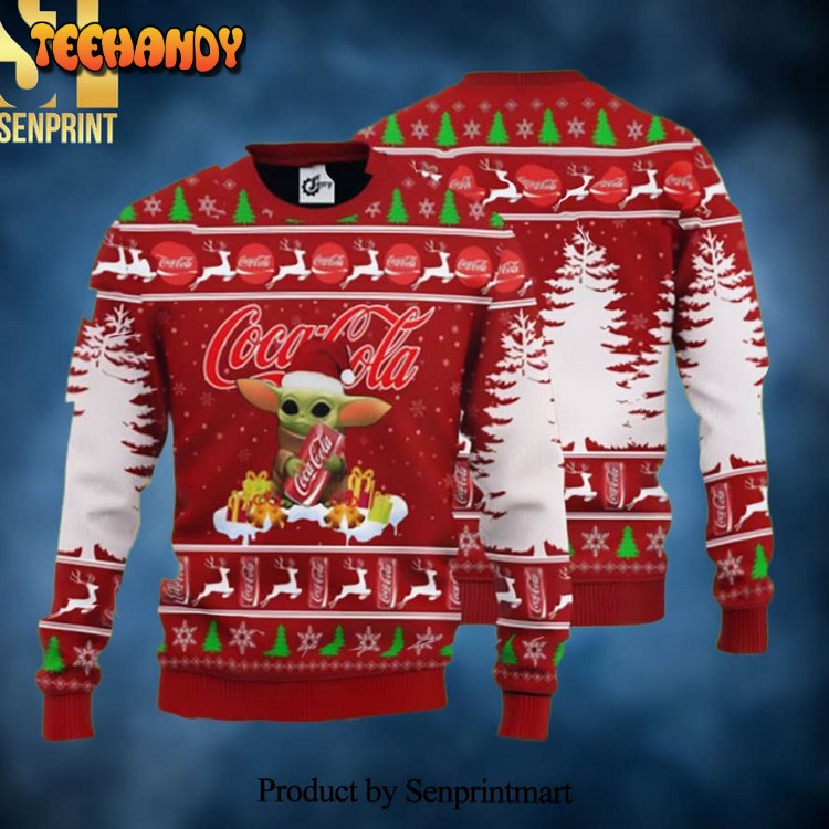 Baby Yoda Hug Coca Cola 3D Printed Ugly Christmas Sweater