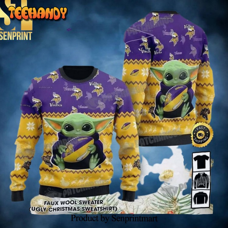 Baby Yoda Minnesota Vikings Gifts For Football NFL Sweater