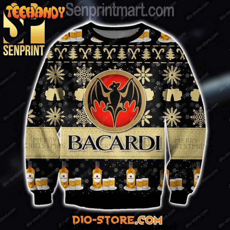 Bacardi Vacation Time Wool Blend Ugly Christmas Sweater