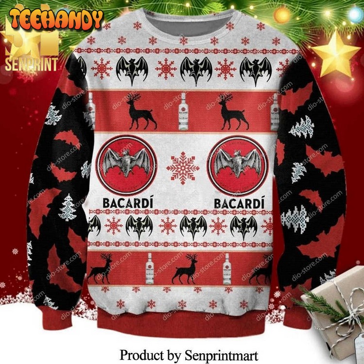 Bacardi Wine Alcohol Knitted Ugly Christmas Sweater