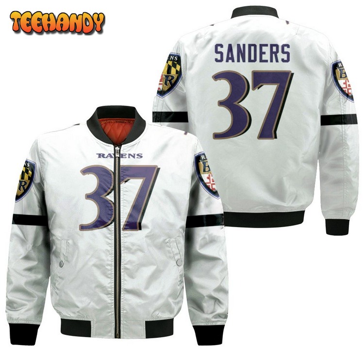 Baltimore Ravens Deion Sanders #37 Nfl Great Player 100th Season Bomber Jacket