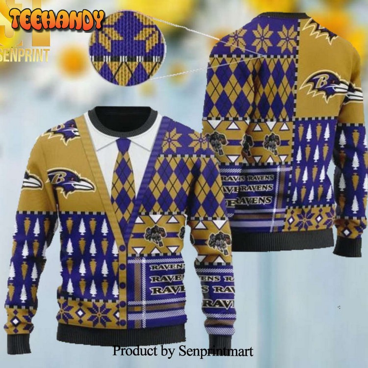 Baltimore Ravens NFL American Football Team Cardigan Sweater