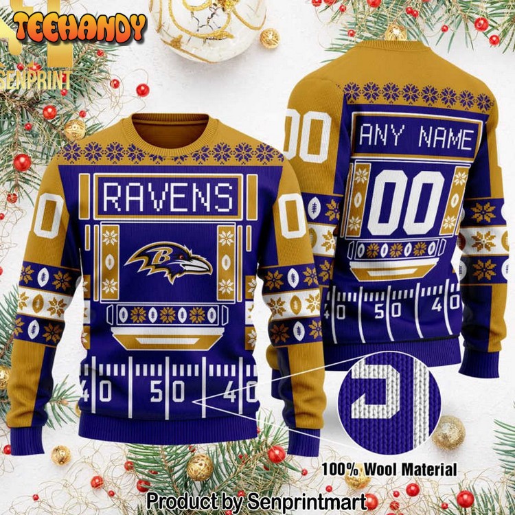 Baltimore Ravens NFL Christmas Ugly Wool Knitted Sweater