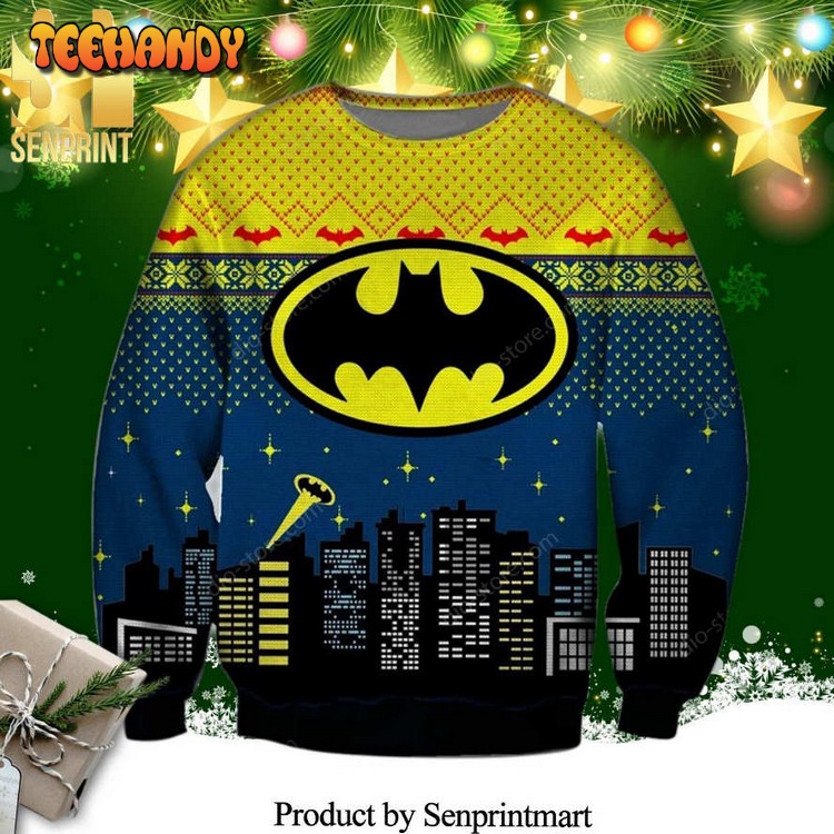 Batman Logo Knitted Ugly Christmas Sweater