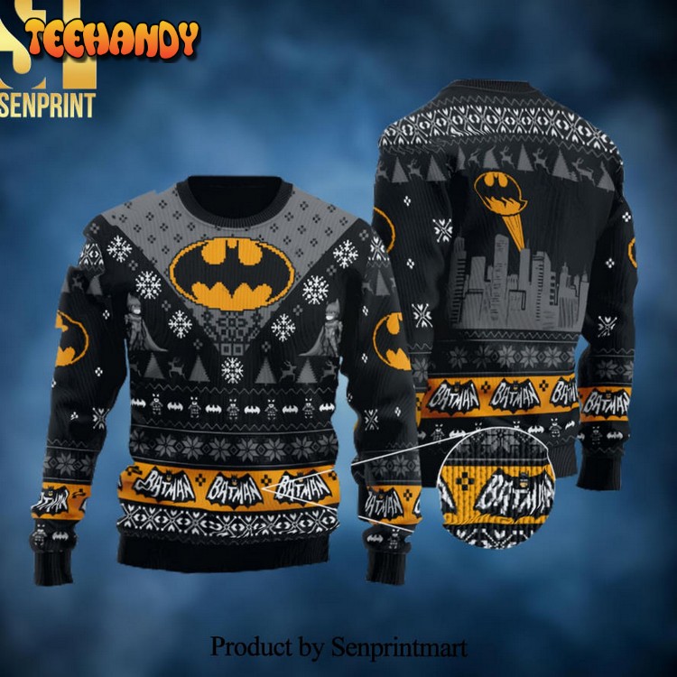 Batman The Dark Knight Christmas Wool Knitted 3D Sweater