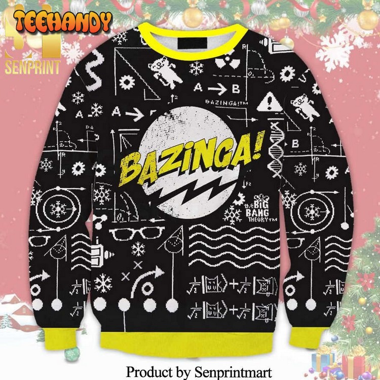 Bazinga The Big Bang Theory Wiki Doodle Knitted Ugly Sweater