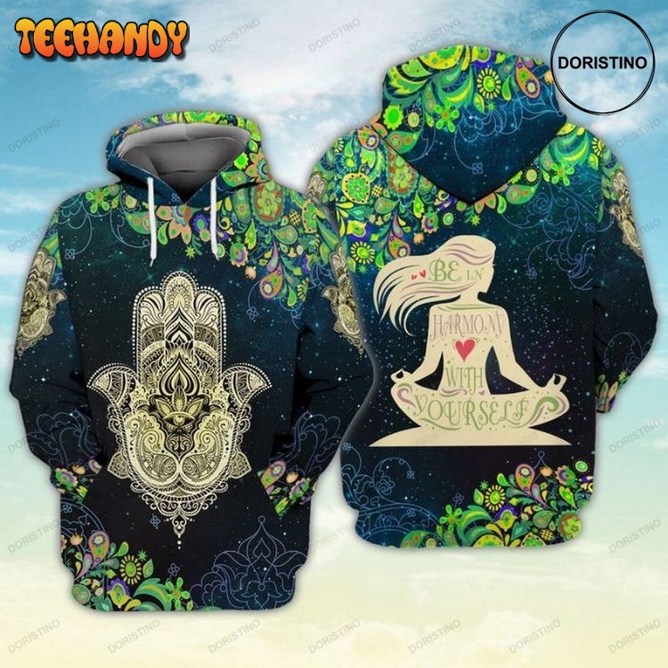 Be In Harmony With Your Self Hipster Trippy Awesome Pullover 3D Hoodie