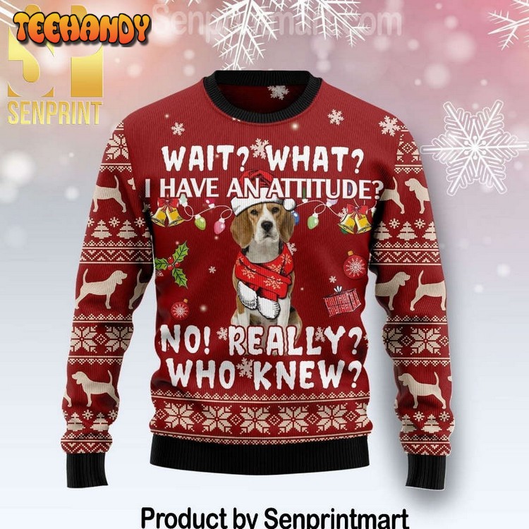 Beagle Attitude Vacation Time Christmas Wool Sweater