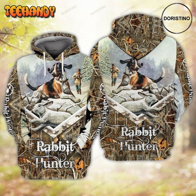 Beagle Hunting Rabbit Hunter Awesome Pullover 3D Hoodie