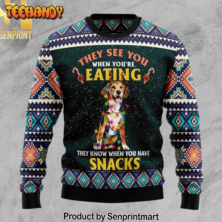 Beagle Snack Ugly Christmas Sweater