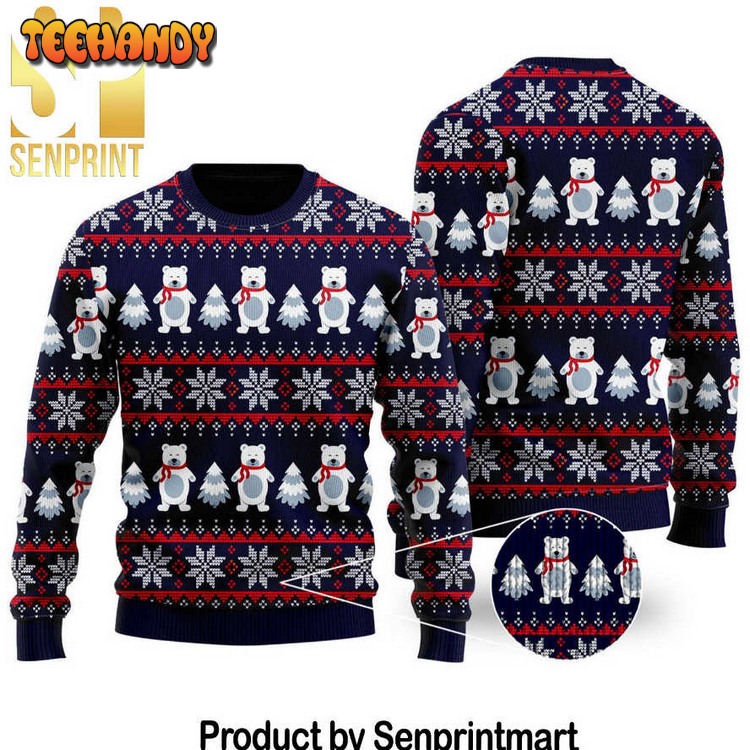 Bear Christmas In Somewhere 3D Holiday Knit Sweater