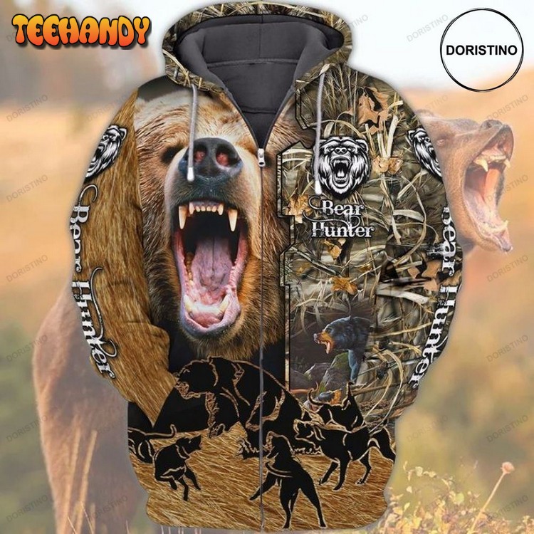 Bear Hunting V3 All Over Print Pullover 3D Hoodie