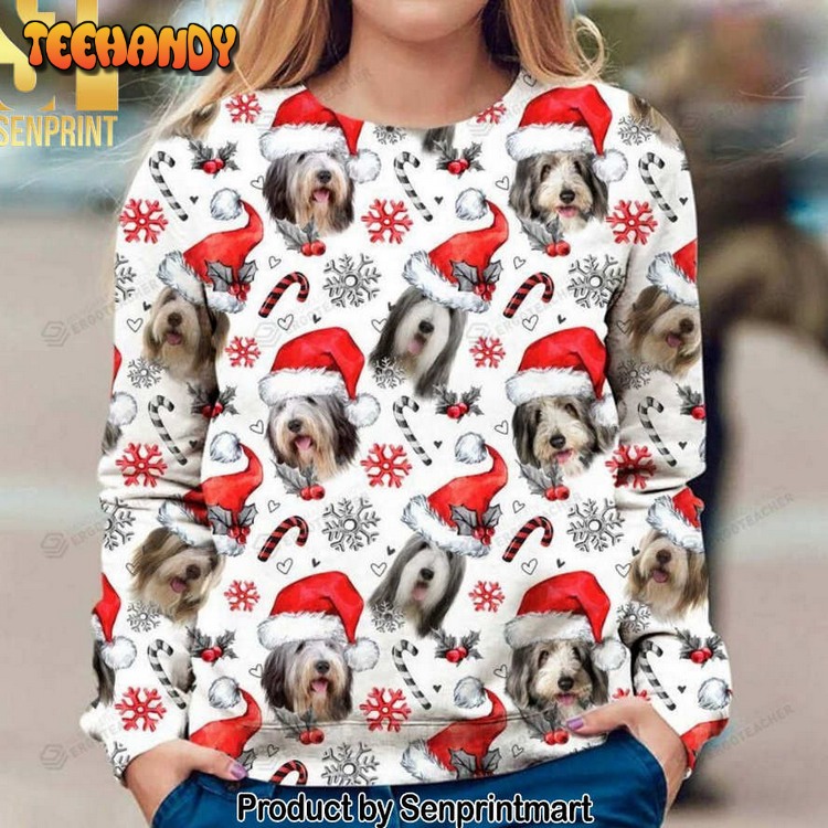 Bearded Collie For Christmas Gifts Ugly Xmas Wool Sweater