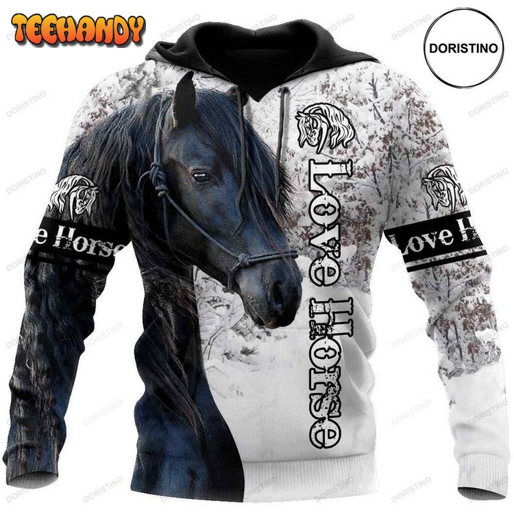 Beautiful Friesian Horse Limited Edition Pullover 3D Hoodie