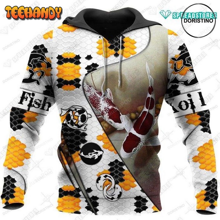 Beautiful Koi Fishing Awesome Pullover 3D Hoodie