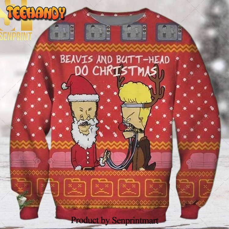 Beavis And Butt Head Poster Ugly Christmas Holiday Sweater