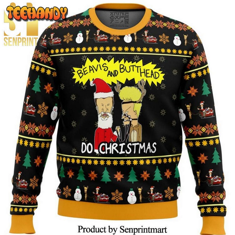 Beavis And Butthead Do Christmas Knitted Ugly Christmas Sweater