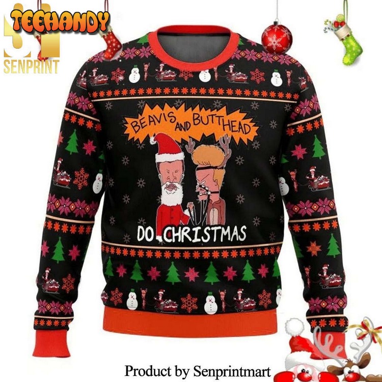 Beavis Butthead Do Knitted Ugly Christmas Sweater