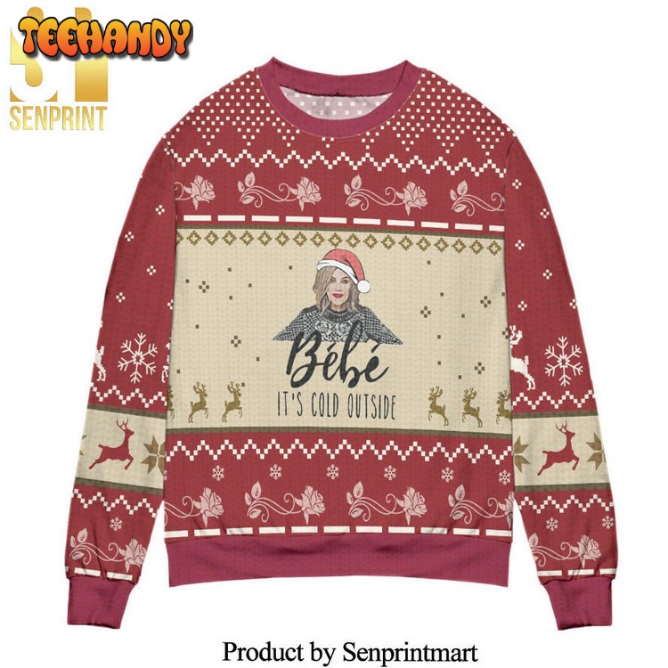 Bebe It’s Cold Outside Schitt’s Creek Reindeer And Snowflake Sweater