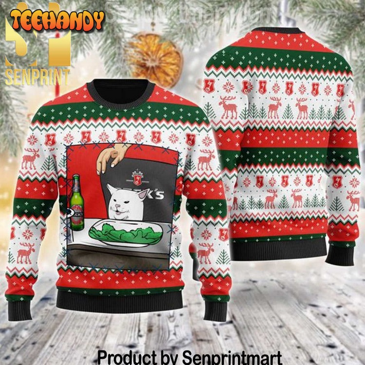 Beck’s Beer Cat Meme Chirtmas Gifts Wool Ugly Sweater