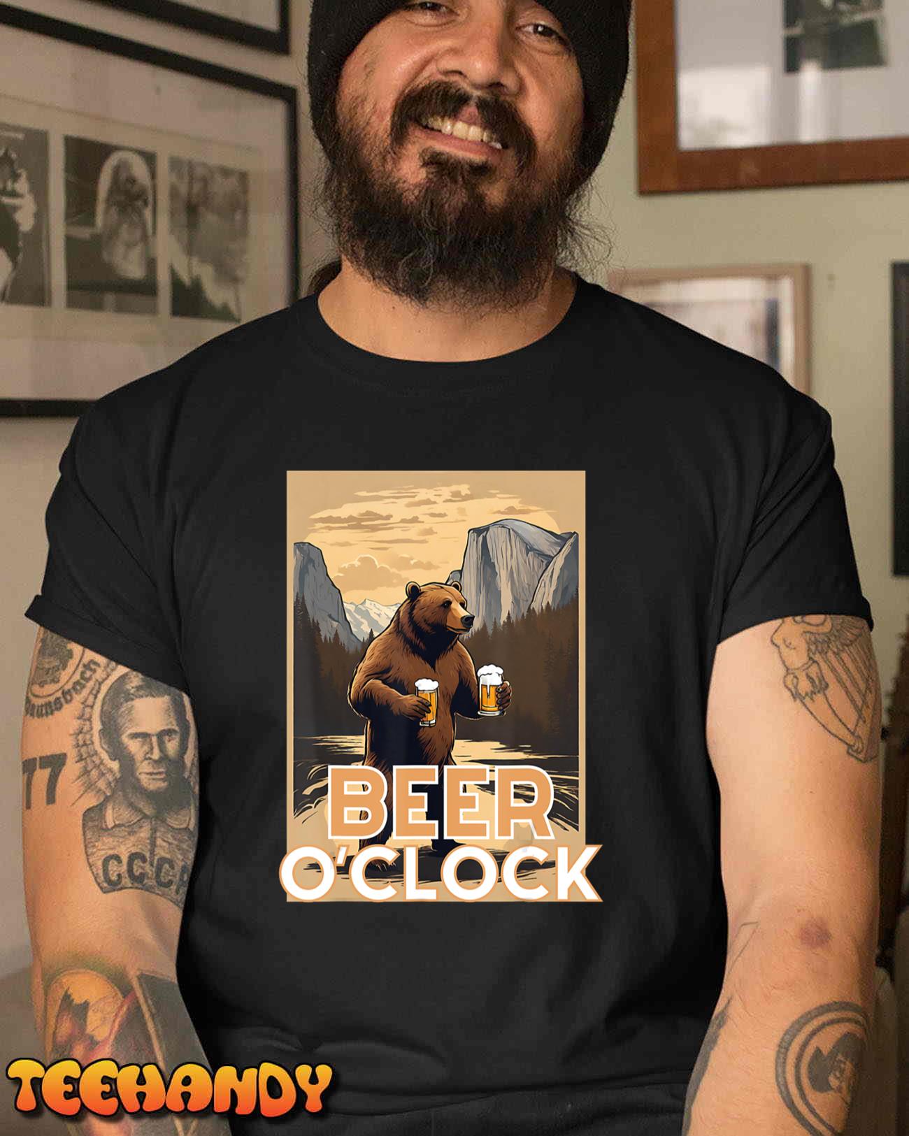 Beer O’Clock Bear Design T-Shirt