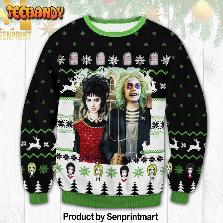 Beetlejuice 3D Printed Ugly Christmas Sweater