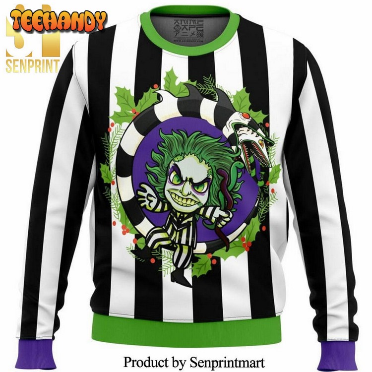 Beetlejuice Knitted Ugly Christmas Sweater