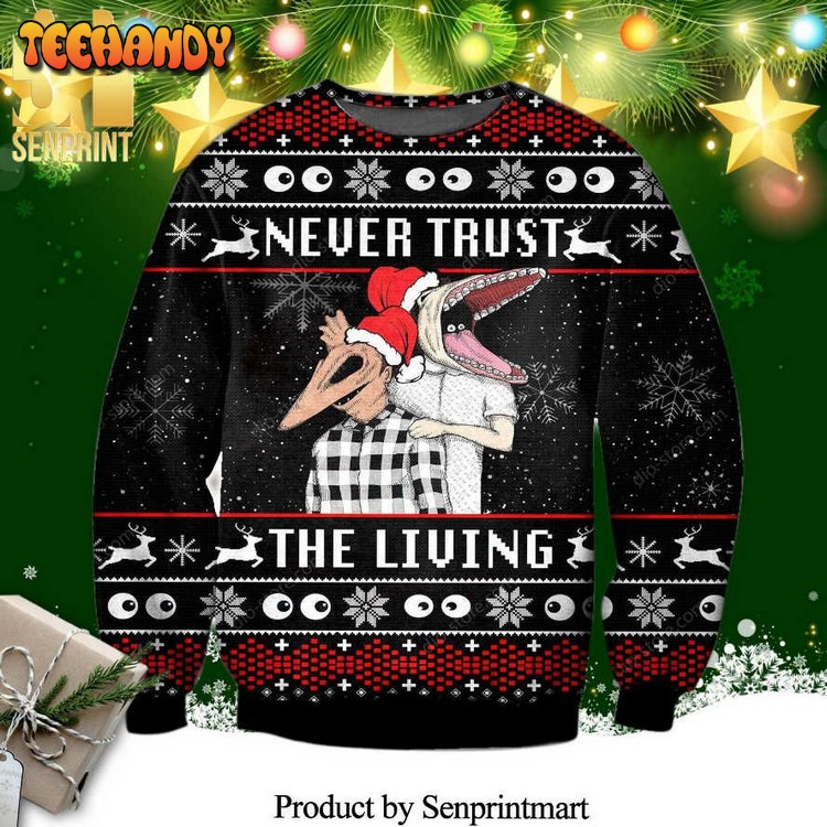 Beetlejuice Never Trust The Living Knitted Ugly Xmas Sweater