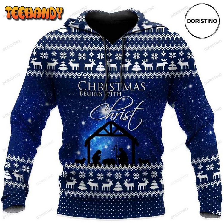 Begin With Christmas Ed All Over Print Pullover 3D Hoodie