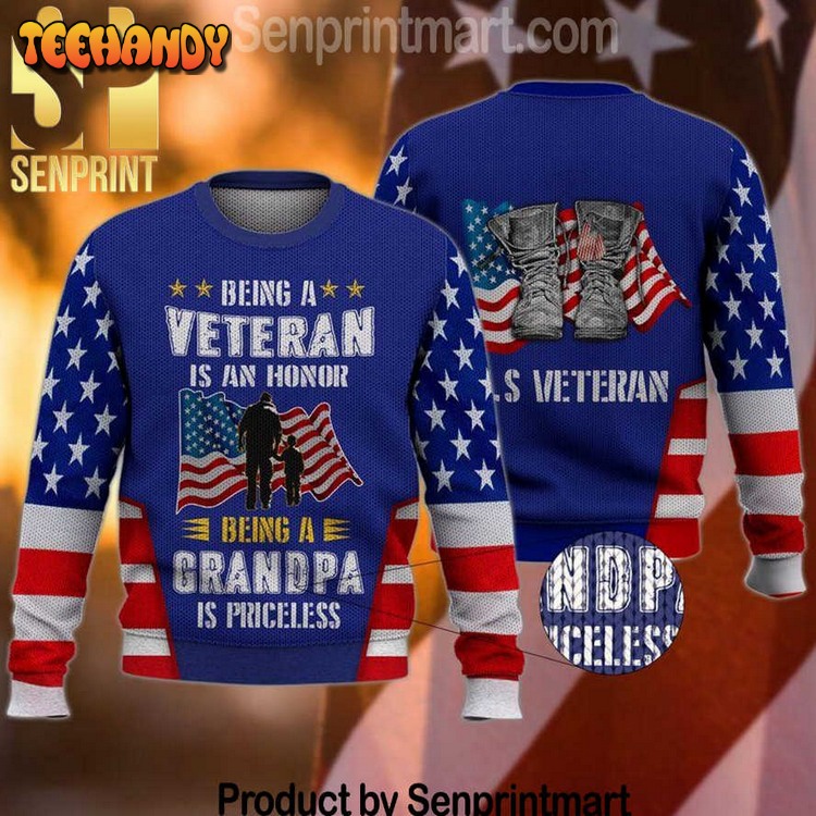 Being A Veteran Is An Honor Chirtmas Time Wool Knitted Ugly Xmas Sweater