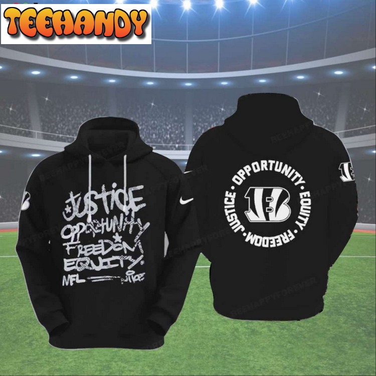 Bengals Justice Opportunity Equity Freedom Hoodie