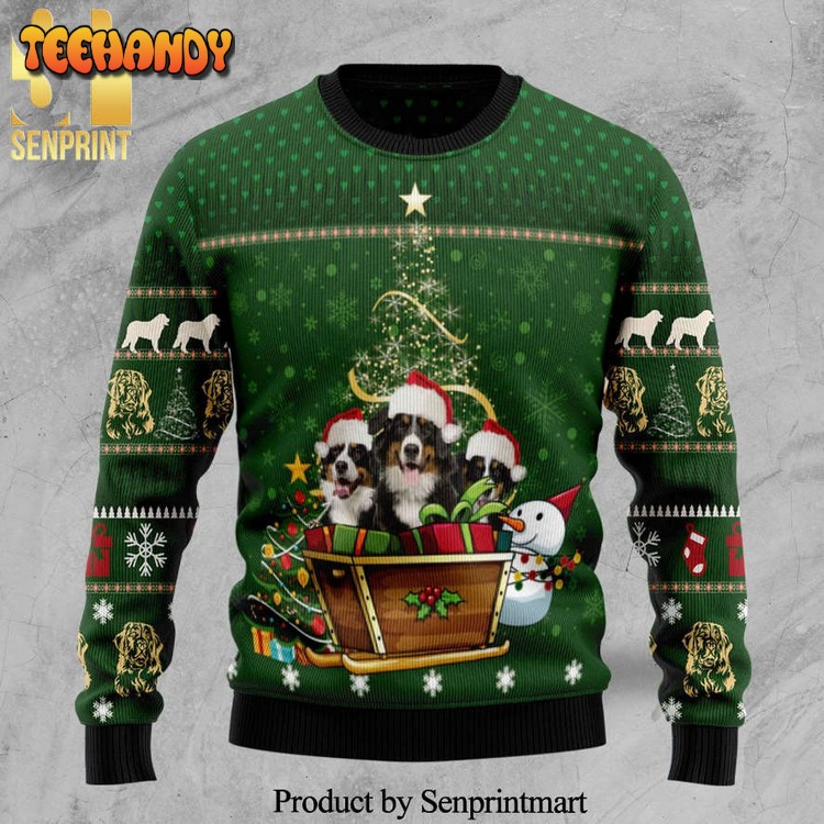 Bernese Mountain Dog Group Xmas Knitted Ugly Sweater