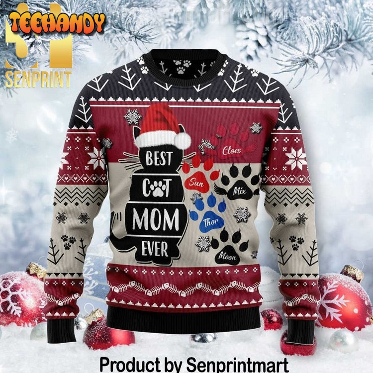 Best Cat Mom Ever Holiday Time All Over Print Sweater